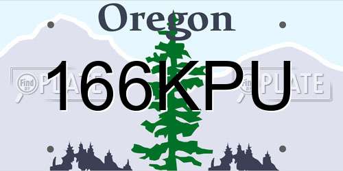 166KPU Oregon License Plate
