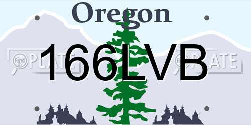 166LVB Oregon License Plate