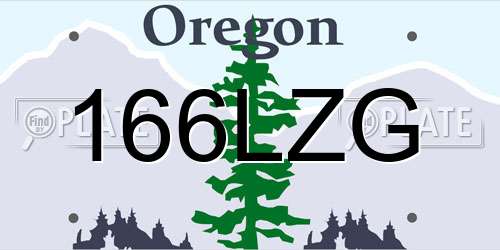 166LZG Oregon License Plate