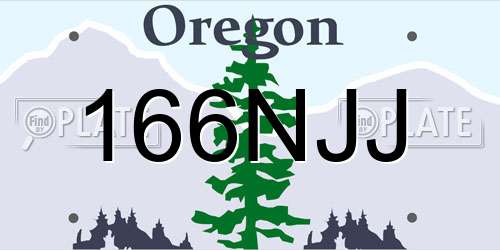 166NJJ Oregon License Plate