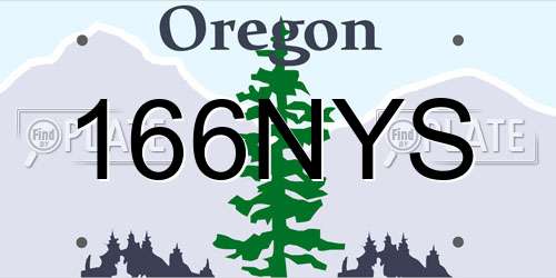 166NYS Oregon License Plate