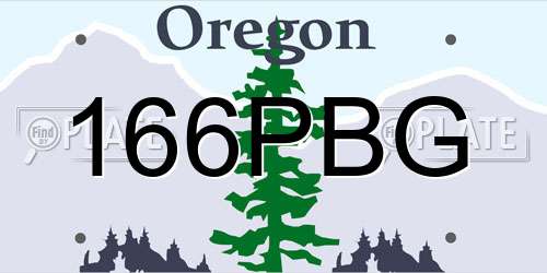 166PBG Oregon License Plate
