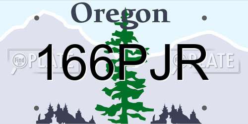 166PJR Oregon License Plate
