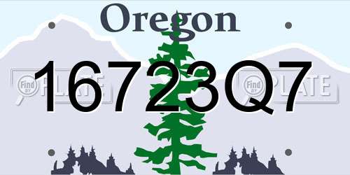 16723Q7 Oregon License Plate
