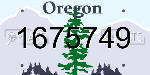 1675749 Oregon License Plate