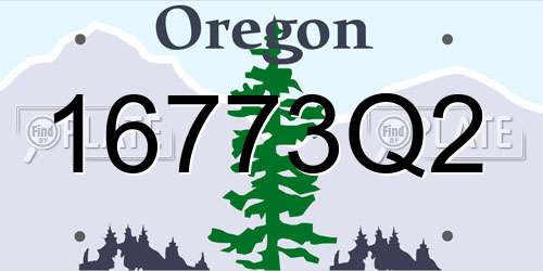 16773Q2 Oregon License Plate