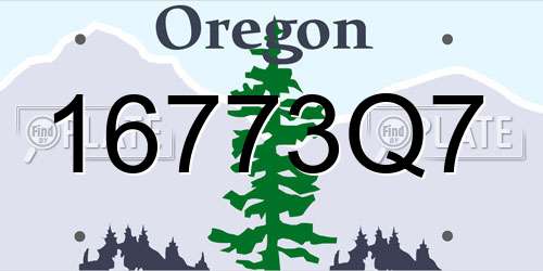 16773Q7 Oregon License Plate