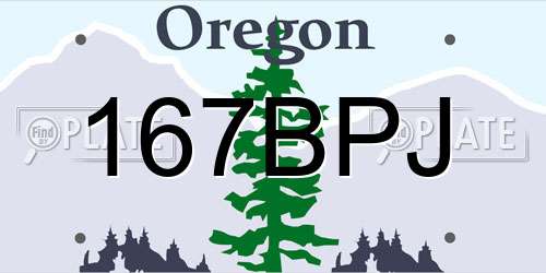 167BPJ Oregon License Plate