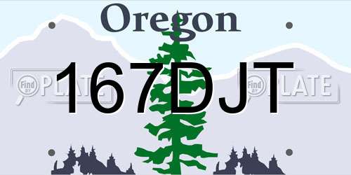 167DJT Oregon License Plate