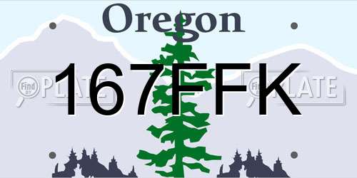 167FFK Oregon License Plate