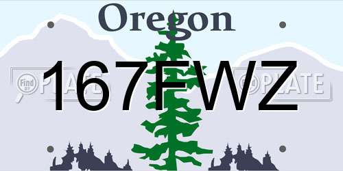 167FWZ Oregon License Plate