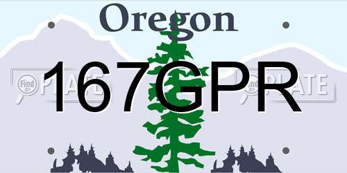 167GPR Oregon License Plate