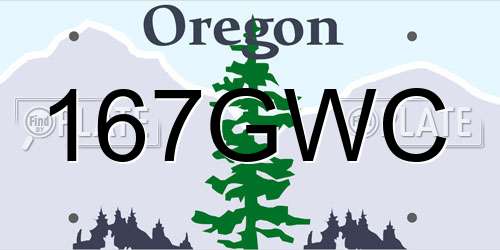 167GWC Oregon License Plate