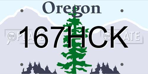 167HCK Oregon License Plate