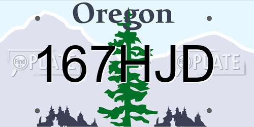 167HJD Oregon License Plate