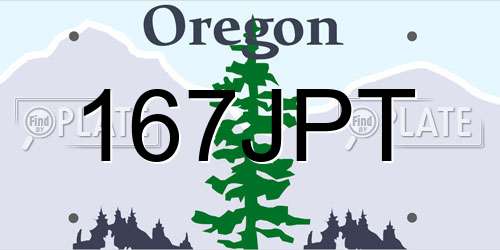 167JPT Oregon License Plate