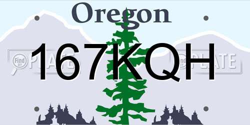 167KQH Oregon License Plate