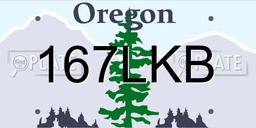 167LKB Oregon License Plate