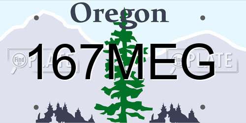167MEG Oregon License Plate