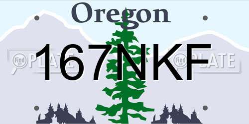 167NKF Oregon License Plate