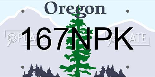 167NPK Oregon License Plate