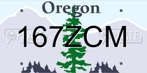 167ZCM Oregon License Plate