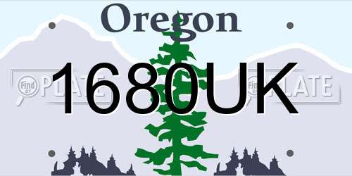 1680UK Oregon License Plate