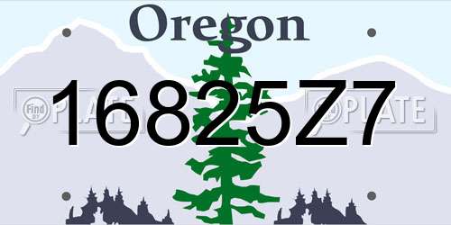 16825Z7 Oregon License Plate