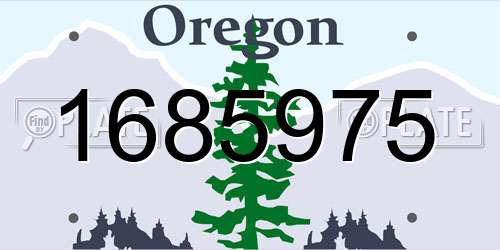 1685975 Oregon License Plate