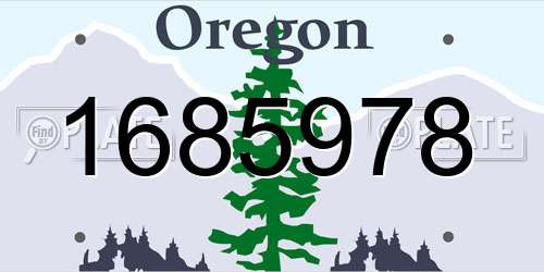 1685978 Oregon License Plate