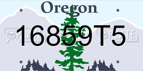 16859T5 Oregon License Plate