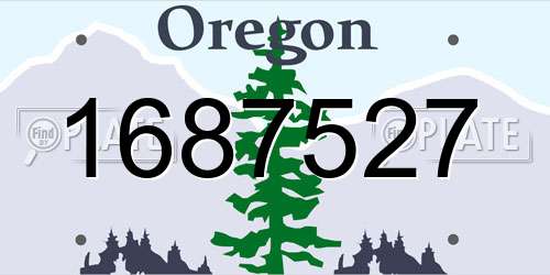 1687527 Oregon License Plate