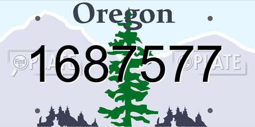 1687577 Oregon License Plate