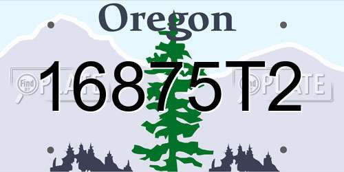 16875T2 Oregon License Plate