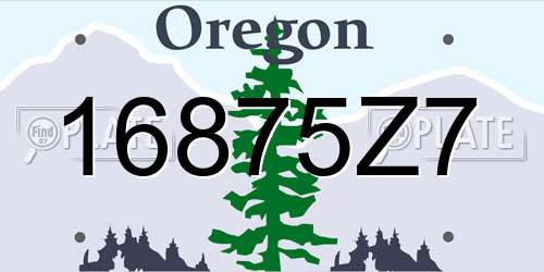 16875Z7 Oregon License Plate
