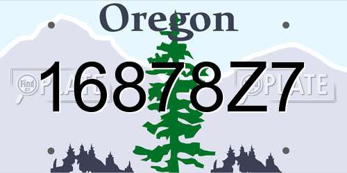 16878Z7 Oregon License Plate