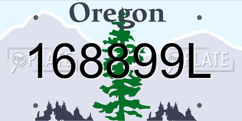 168899L Oregon License Plate