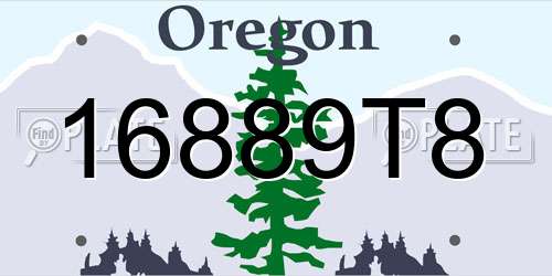 16889T8 Oregon License Plate