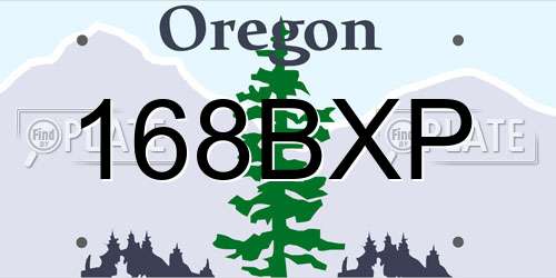 168BXP Oregon License Plate