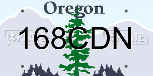 168CDN Oregon License Plate
