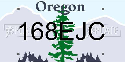 168EJC Oregon License Plate