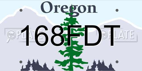168FDT Oregon License Plate
