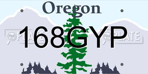 168GYP Oregon License Plate