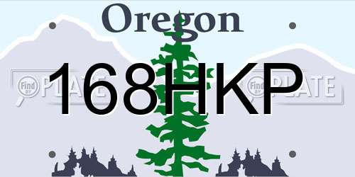 168HKP Oregon License Plate