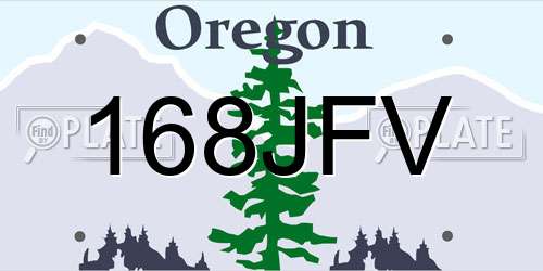 168JFV Oregon License Plate