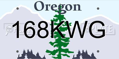 168KWG Oregon License Plate