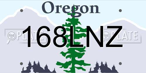 168LNZ Oregon License Plate