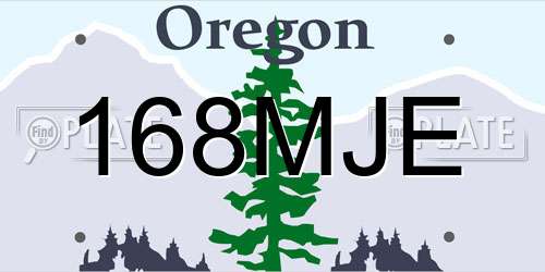 168MJE Oregon License Plate