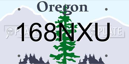 168NXU Oregon License Plate
