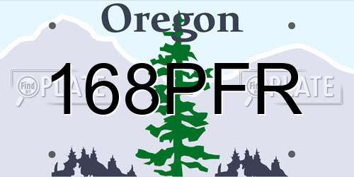 168PFR Oregon License Plate